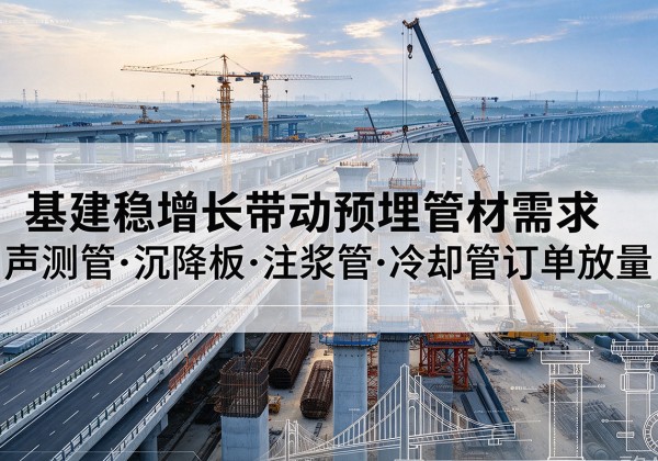 宣威基建稳增长带动预埋监测管材需求，声测管、沉降板、注浆管订单持续放量